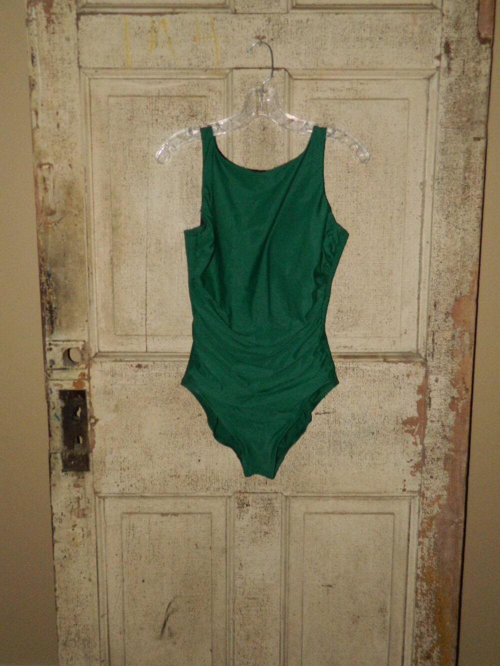 Miraclesuit High Neck Tummy Control Ruched One Pc Swimsuit Sz 6/8 (XX-44) READ